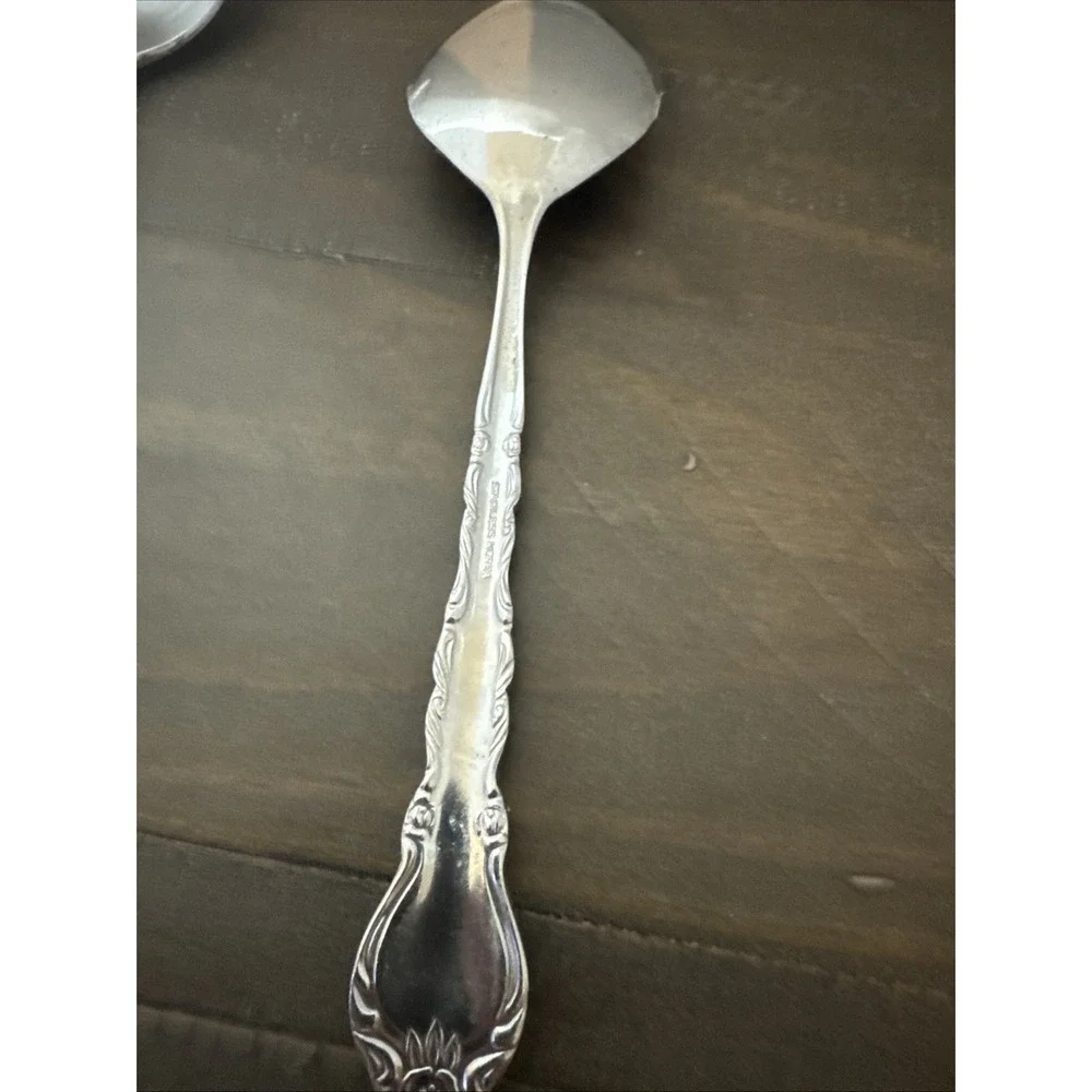 International‎ Silver GIGI Stainless Flatware 4 Soup Spoons + 1 Salad Fork